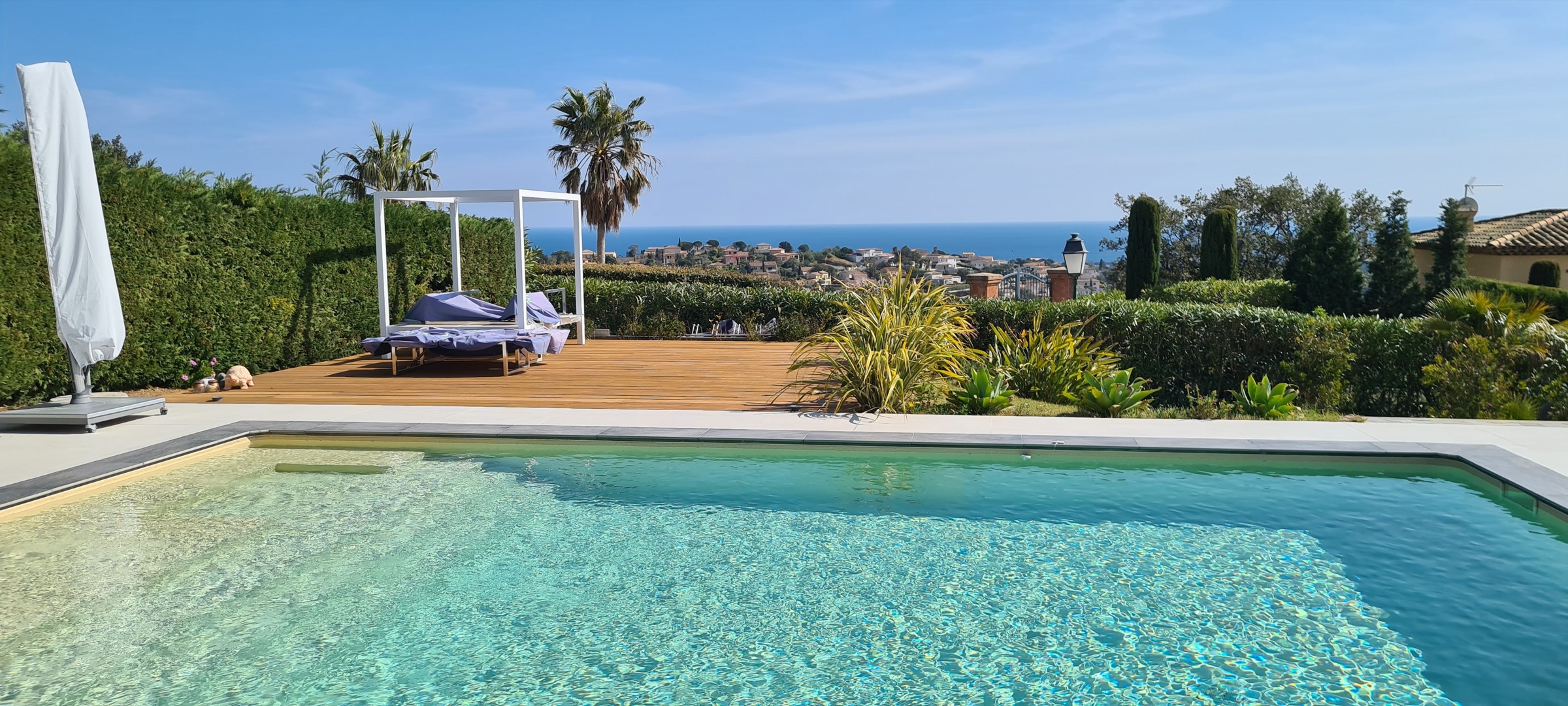Pool and sea view by day